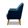 Imagem de Poltrona Decorativa Retrô Recepção Magali Lisa Veludo Azul Marinho LANSOFBR