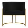 Imagem de Poltrona Decorativa Sala de Estar Luana Base Gold Suede Preto - Montanaris Decor