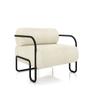 Imagem de Poltrona Decorativa Sala de Estar Polatsk Base Industrial de Ferro Bouclê Off White G33 - Gran Belo