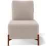 Imagem de Poltrona Decorativa Sala Estar Living Pés Madeira Hungria L02 material sintético Camel Bouclê Creme - Lyam