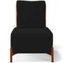 Imagem de Poltrona Decorativa Sala Estar Living Pés Madeira Hungria L02 material sintético Camel Suede Preto - Lyam