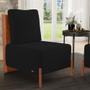 Imagem de Poltrona Decorativa Sala Estar Living Pés Madeira Hungria L02 material sintético Camel Suede Preto - Lyam