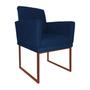Imagem de Poltrona Decorativa Sala Recepção Klara Base Bronze Suede