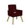 Imagem de Poltrona Decorativa Sofá Camila Quarto Sala Estar Salão Beleza Suede Vermelho Bordô - Dl Decor