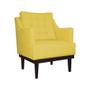 Imagem de Poltrona Decorativa Stefanie Com Base Madeira Tabaco Suede Amarelo - DS Estofados