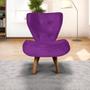 Imagem de Poltrona Decorativa Tathy Suede Roxo Pés Palito  - D'Rossi