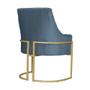 Imagem de Poltrona Decorativa Vick Linho Azul Marinho Base Dourada Ms Decor