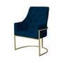 Imagem de Poltrona Decorativa Vick Suede Azul Marinho Base Dourada Ms Decor