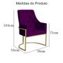 Imagem de Poltrona Decorativa Vick Veludo Roxo Base Dourada Ms Decor