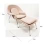 Imagem de Poltrona Decorativa Womb Chair com puff linho cor Rosé Pés Cromados