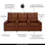 Imagem de Poltrona do Papai Reclinável Sala de Cinema Barcelona Glider Manual Giratória USB PU Caramelo  G23