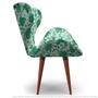 Imagem de Poltrona Egg Verde Floral Cadeira Decorativa com Base Fixa