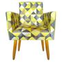 Imagem de Poltrona Estampada Nina Triangulo Amarelo para Ateliê Rodapé - 2M Decor