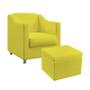 Imagem de Poltrona Estofada Alya Com Puff Quasar Sued Amarelo Aradecor