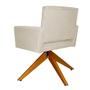 Imagem de Poltrona Estofada Base Giratoria Madeira Camila Suede Bege - LM DECOR