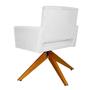 Imagem de Poltrona Estofada Base Giratoria Madeira Camila Suede Branco - LM DECOR