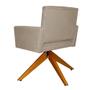 Imagem de Poltrona Estofada Base Giratoria Madeira Camila Suede Cappuccino - LM DECOR