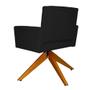 Imagem de Poltrona Estofada Base Giratoria Madeira Camila Suede Preto - LM DECOR