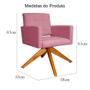 Imagem de Poltrona Estofada Base Giratoria Madeira Camila Suede Rosa - LM DECOR