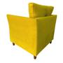 Imagem de Poltrona Estofada Com Almofada Isis Recepção Consultório Suede Amarelo - Dl Decor