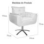 Imagem de Poltrona Estofada Com Base Giratória de Metal Opala Suede Branco - DL Decor