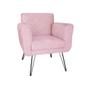 Imagem de Poltrona Estofada Com Pés de Ferro Para Sala de Estar Isabella Suede Rosa Bebe - LM DECOR
