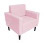 Imagem de Poltrona Estofada Para Quarto Closet Leticia Slim Corano Rosa Bebe - LM DECOR