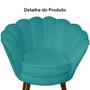 Imagem de Poltrona Estofada Para Sala de Estar Pés Palito Pétala Suede Azul Turquesa - INCASA DECOR