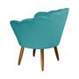 Imagem de Poltrona Estofada Para Sala de Estar Pés Palito Pétala Suede Azul Turquesa - INCASA DECOR