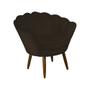 Imagem de Poltrona Estofada Para Sala de Estar Pés Palito Pétala Suede Marrom - INCASA DECOR