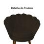 Imagem de Poltrona Estofada Para Sala de Estar Pés Palito Pétala Suede Marrom - INCASA DECOR