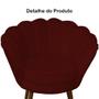 Imagem de Poltrona Estofada Para Sala de Estar Pés Palito Pétala Suede Vermelho Bordo - INCASA DECOR