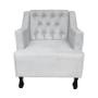 Imagem de Poltrona Estofada Para Salão de Beleza Heloisa Suede Branco DL Decor