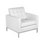 Imagem de Poltrona Florence Knoll Cromado em Couro Natural Branco