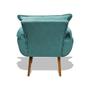 Imagem de Poltrona Grecia Cadeira Sala Recepção Clínica Consultório Amamentação Decorativa Suede Veludo Azul Turquesa