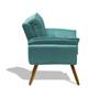 Imagem de Poltrona Grecia Cadeira Sala Recepção Clínica Consultório Amamentação Decorativa Suede Veludo Azul Turquesa