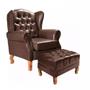 Imagem de Poltrona Imperador com Puff Chesterfiel Dom Pedro material sintético Bella Decor