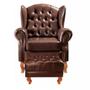 Imagem de Poltrona Imperador com Puff Chesterfiel Dom Pedro material sintético Bella Decor