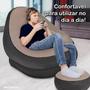 Imagem de Poltrona Inflável Ultra Lounge Com Pufe Sofá Preguiçoso