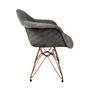 Imagem de Poltrona Jantar Eames Eiffel Estofada Cinza Base Cobre