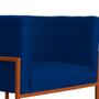 Imagem de Poltrona Luana Base Metálica Cobre Suede Azul Marinho - Vallisa Decor