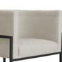 Imagem de Poltrona Luana Base Metálica Preta Suede Bege - Belliv Decor