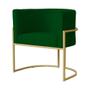 Imagem de Poltrona Luana Suede Verde Base Metálica Dourada - Vallisa Decor