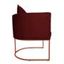 Imagem de Poltrona Luaninha Base Metálica Cobre Suede Bordo - Vallisa Decor