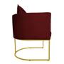 Imagem de Poltrona Luaninha Base Metálica Dourada Suede Bordo - Belliv Decor