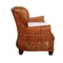 Imagem de Poltrona Madeira c Rattan Assento Branco Luxo