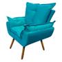 Imagem de Poltrona Mariana Suede Azul Turquesa SLK Decor