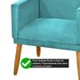 Imagem de Poltrona Nina Decorativa Sala Estar Luxo Suede Azul Tiffany