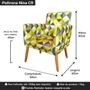 Imagem de Poltrona Nina para Atendimento Pés Madeira Rodapé Triangulo Amarelo - 2M Decor