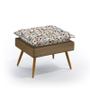 Imagem de Poltrona Opala com Puff Lunar Suede Estampado Laranja com Capuccino Aradecor
